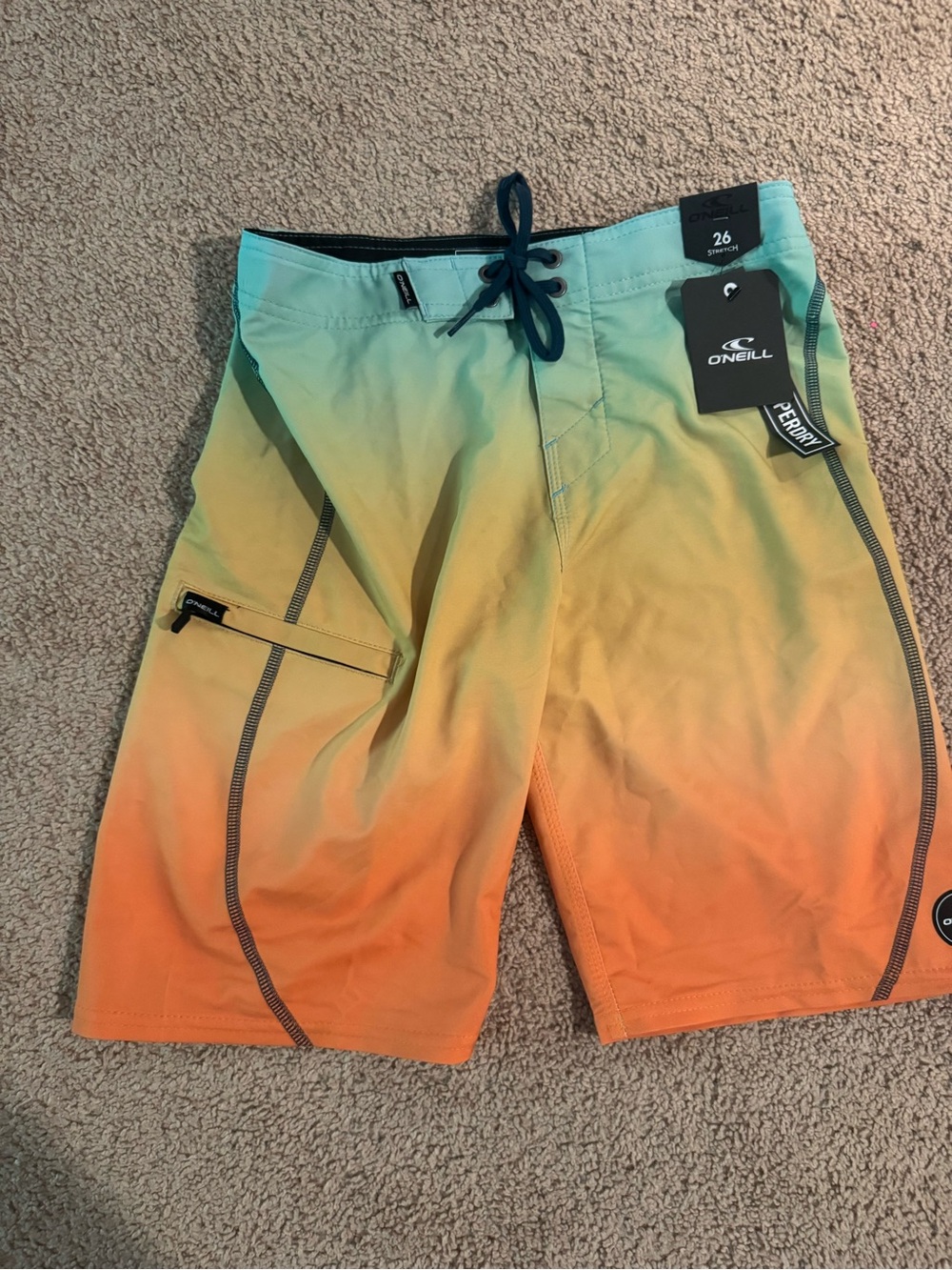 O'Neill Boys Gradient Green to Orange Boardshorts
